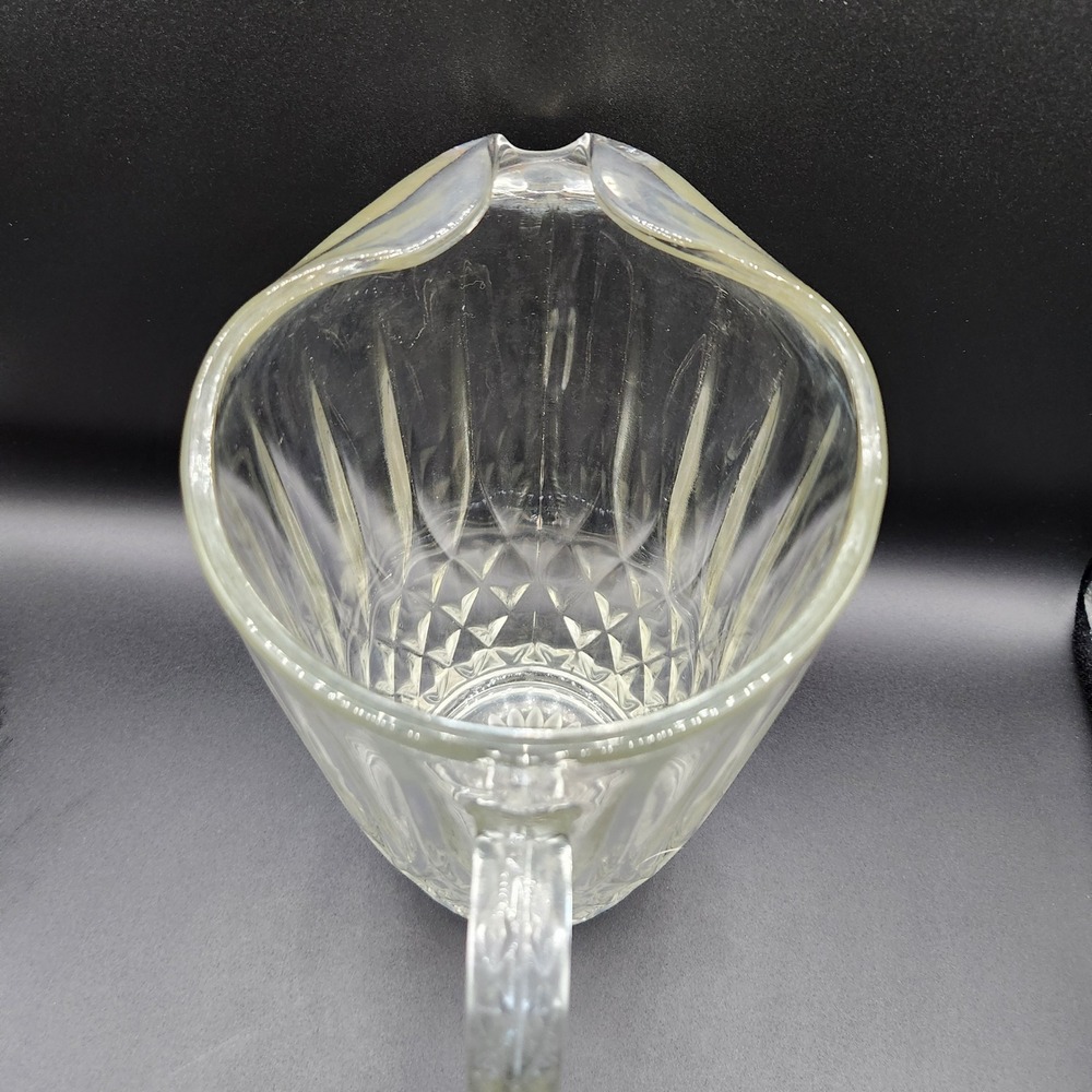 Beautiful Vintage Heavy Glass Pitcher - Picture 5 of 6